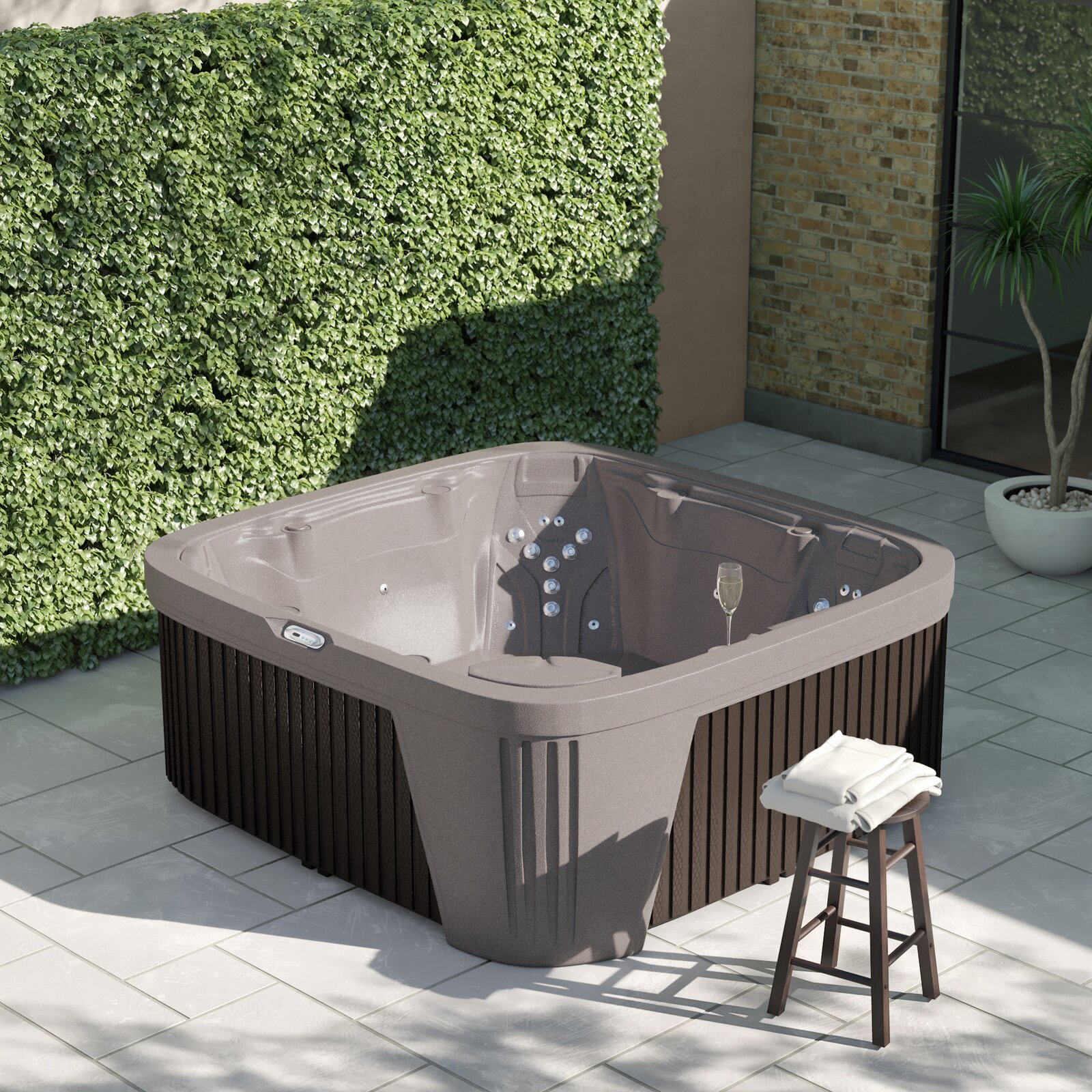 【Sports&Outdoors】Aquarest Spas, 6 - Person 45 - Jet Square Plug And Play Hot Tub with Ozonator