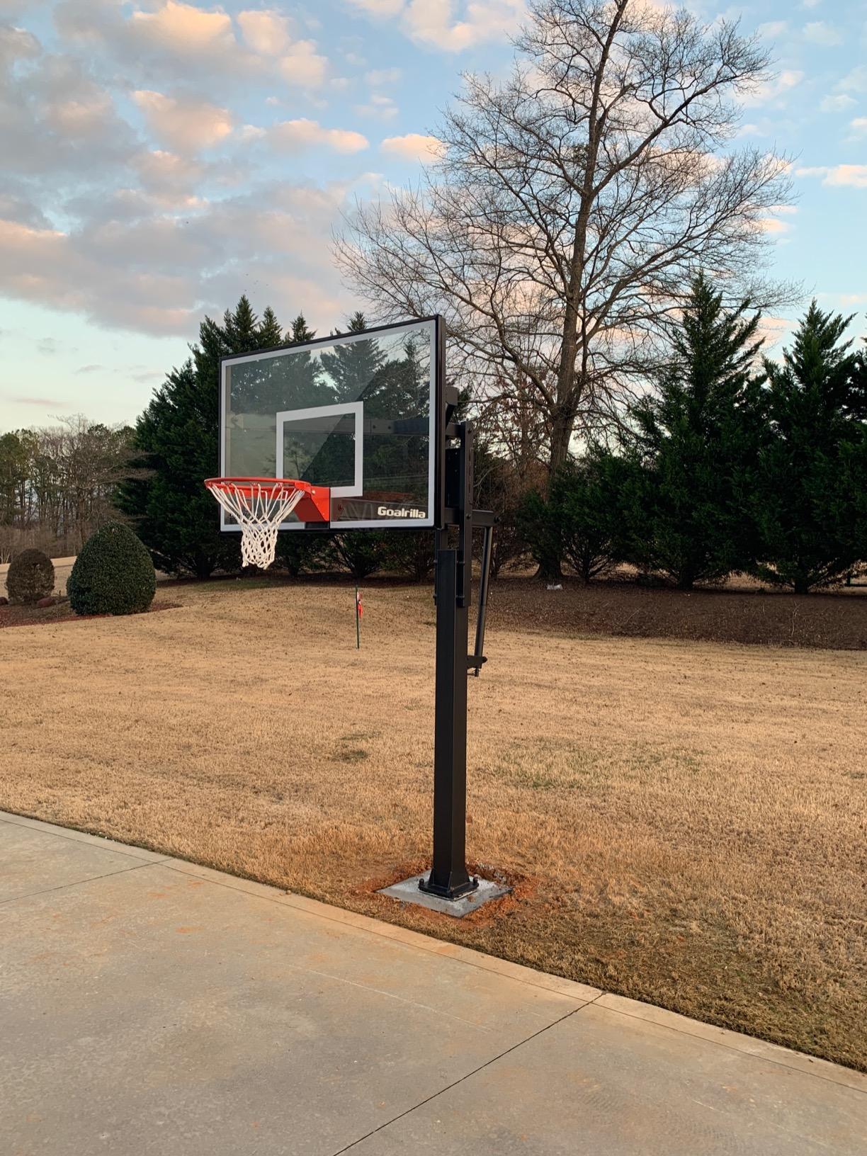【Sports&Outdoors】Goalrilla FT Series Basketball Hoops with Tempered Glass Basketball Backboard, Black Anodized Frame