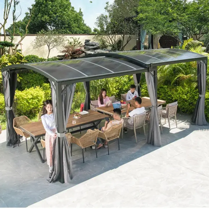 【Home&Garden】【BS】2.9x5.45meter Outdoor awning sliding retractable aluminum PC board