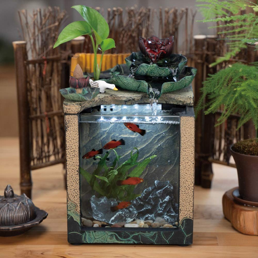 【Pet】Small Landscape Fish Tank Desktop & Water Decoration Office Mini Landscape Living Room