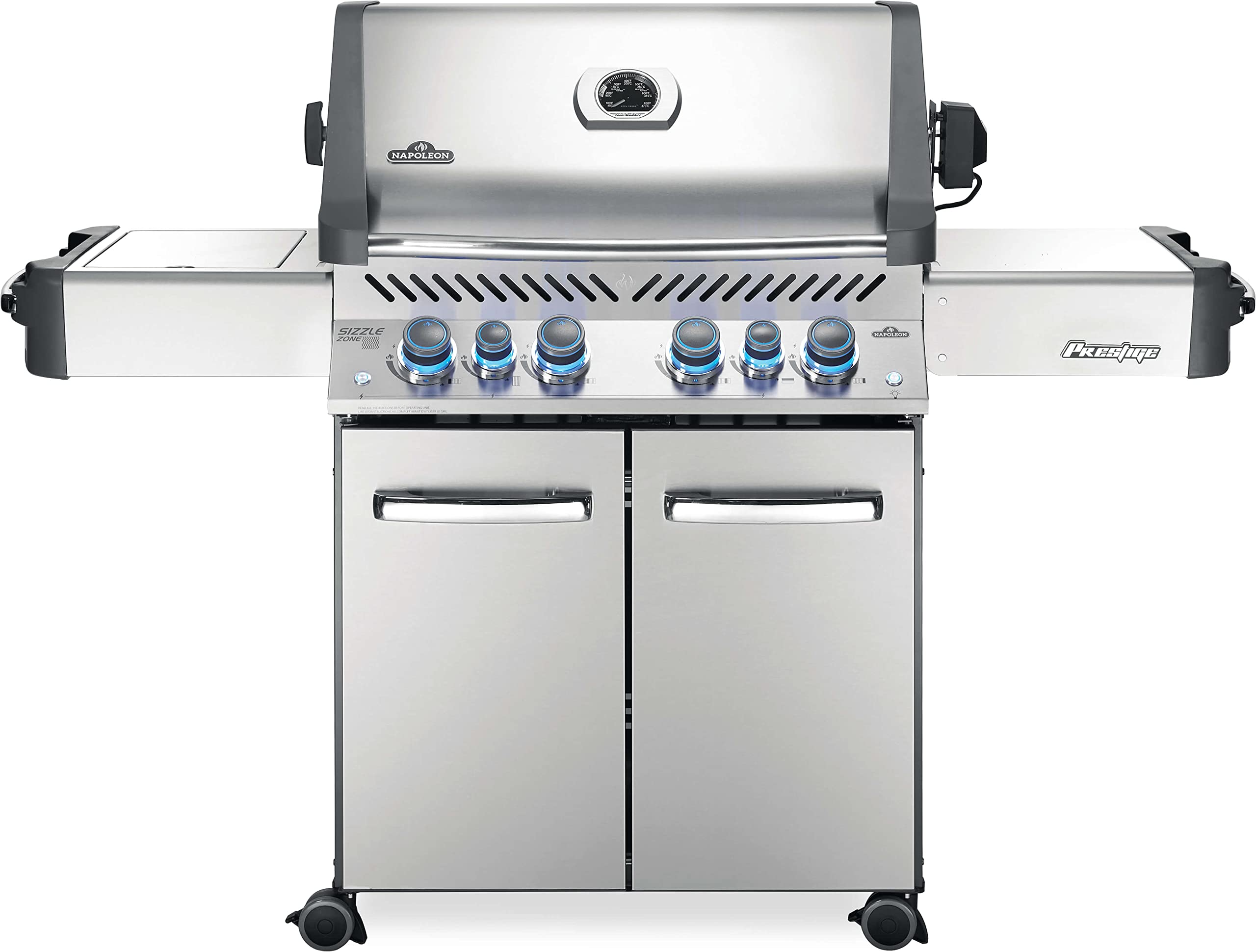 【Appliances】Napoleon P500RSIBPSS-3 Prestige 500 RSIB Propane Gas Grill, sq. in + Infrared Side & Rear Burner
