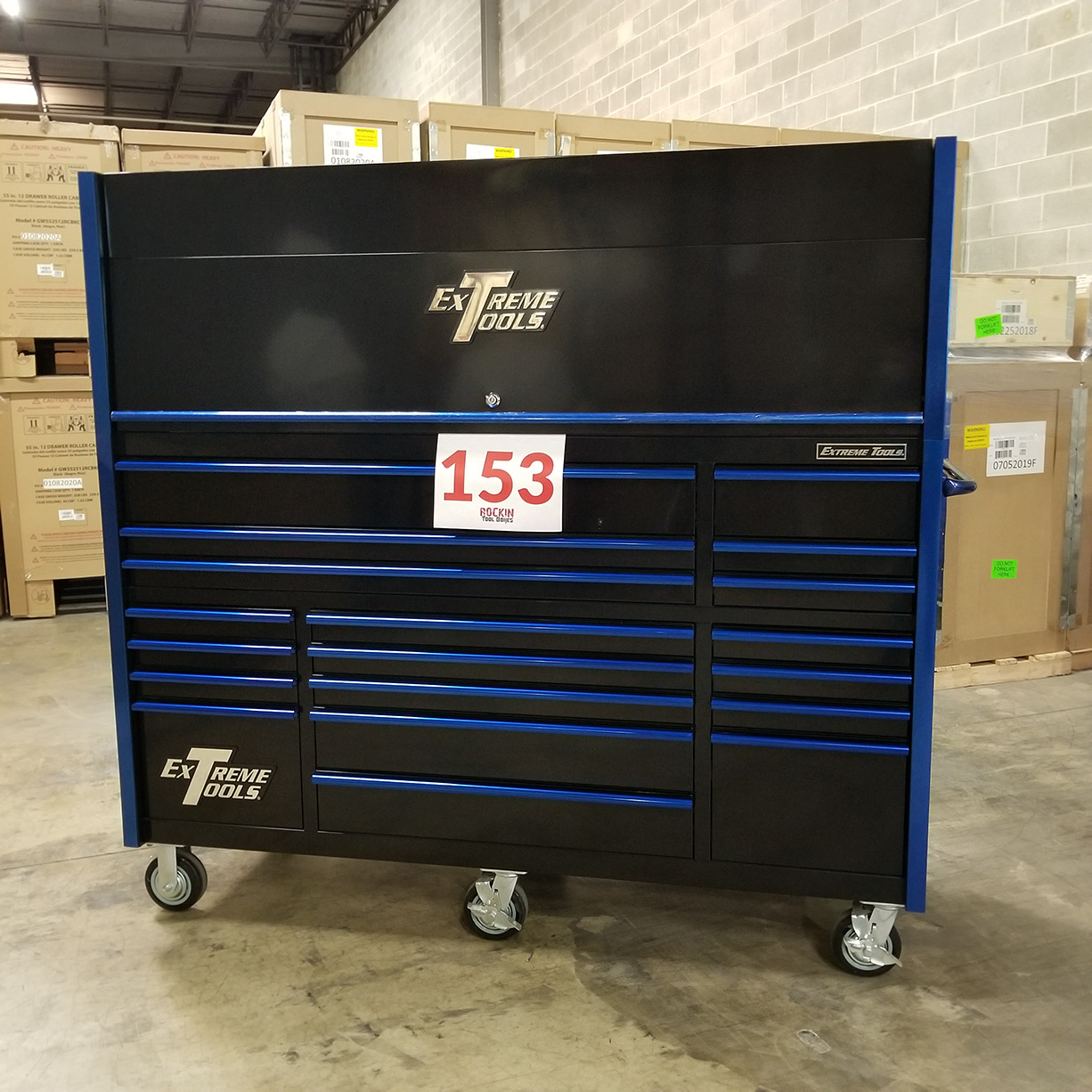 n- used toolboxShowroom Demo C RTB Exclusive 72 x 25 19 Drawers Roller Cabinet & Hutch Combo C Black/Bluen-