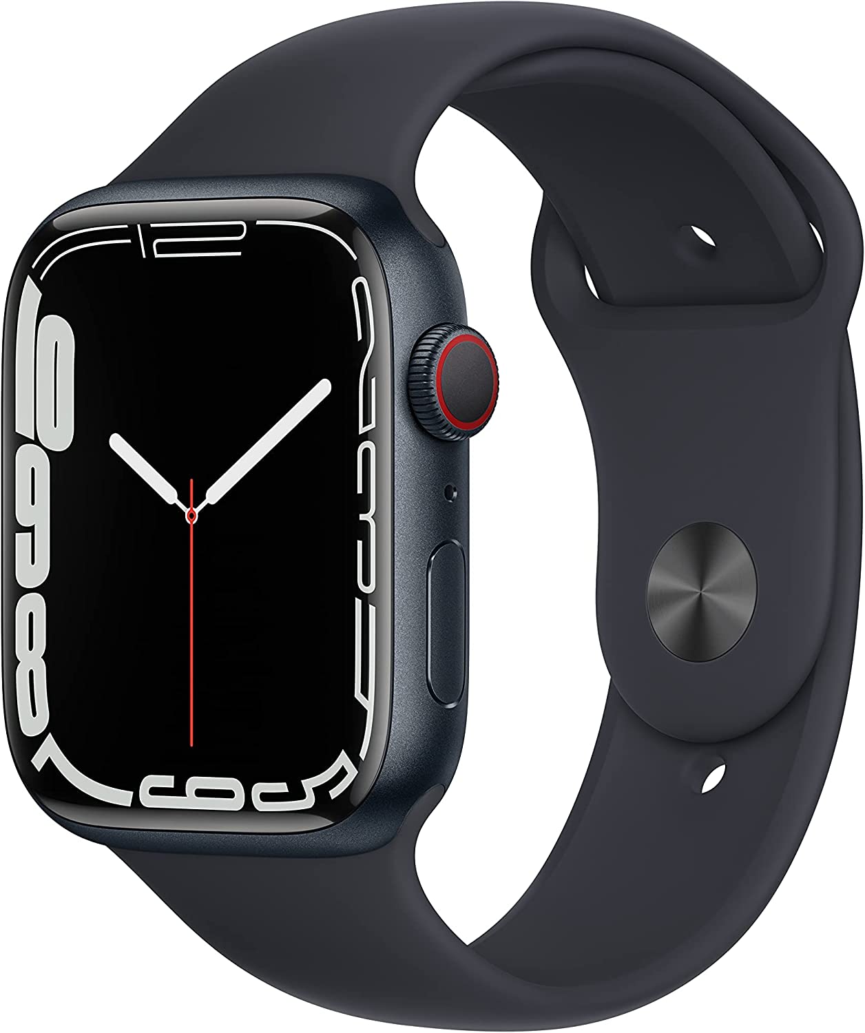 Apple Watch Series 7 GPS + Cellular, 45mm Midnight Aluminum Case with Midnight Sport Band