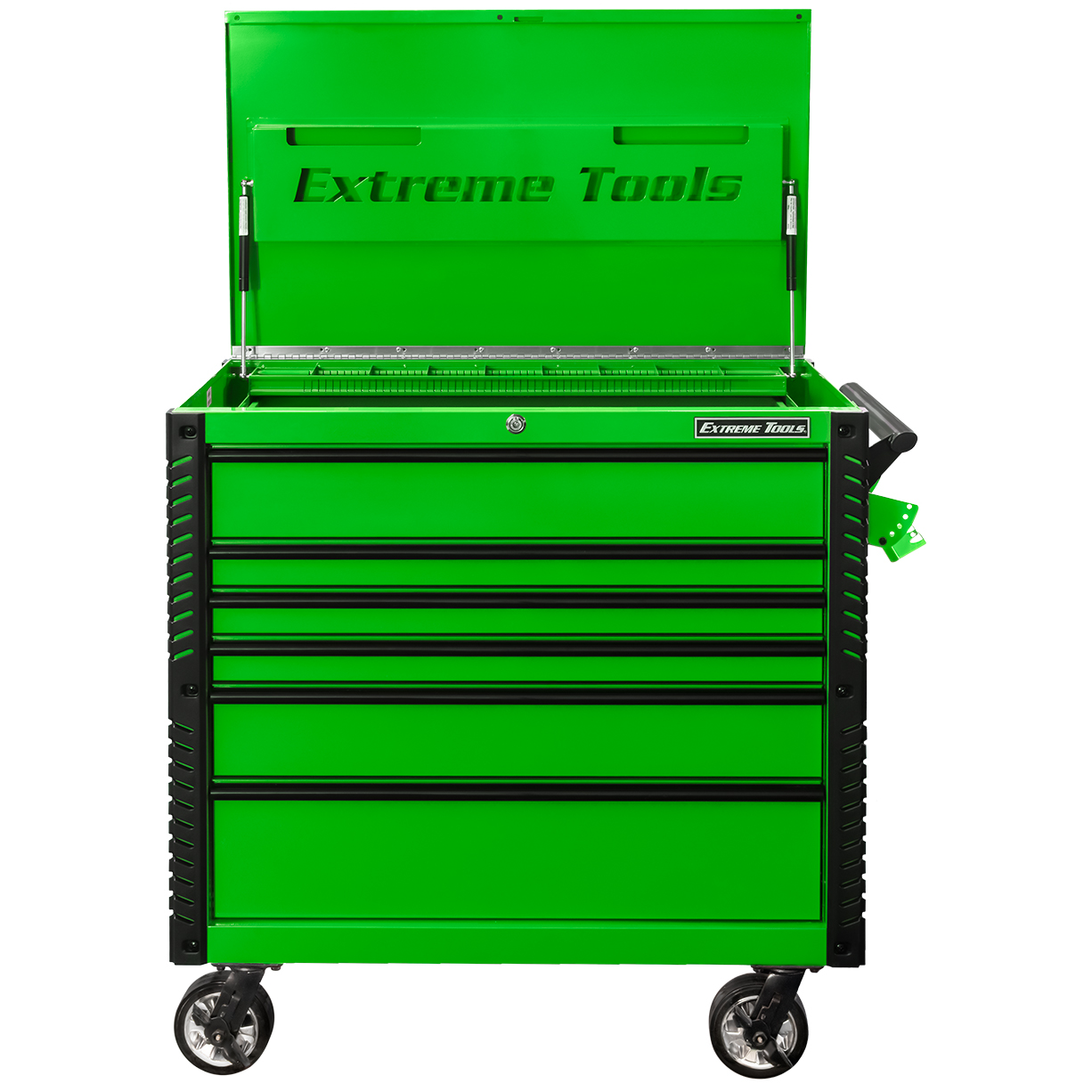 n- used toolboxExtreme Tools 41 6-Drawer Deluxe Tool Cart with Pry Bar Holders And Flip Topn-