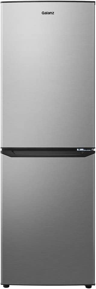 Galanz GLR10TS5F Refrigerator, Adjustable Electrical Thermostat Control with Top Mount Freezer Compartment, 10.0 Cu.Ft, Stainless Steel Look, 10